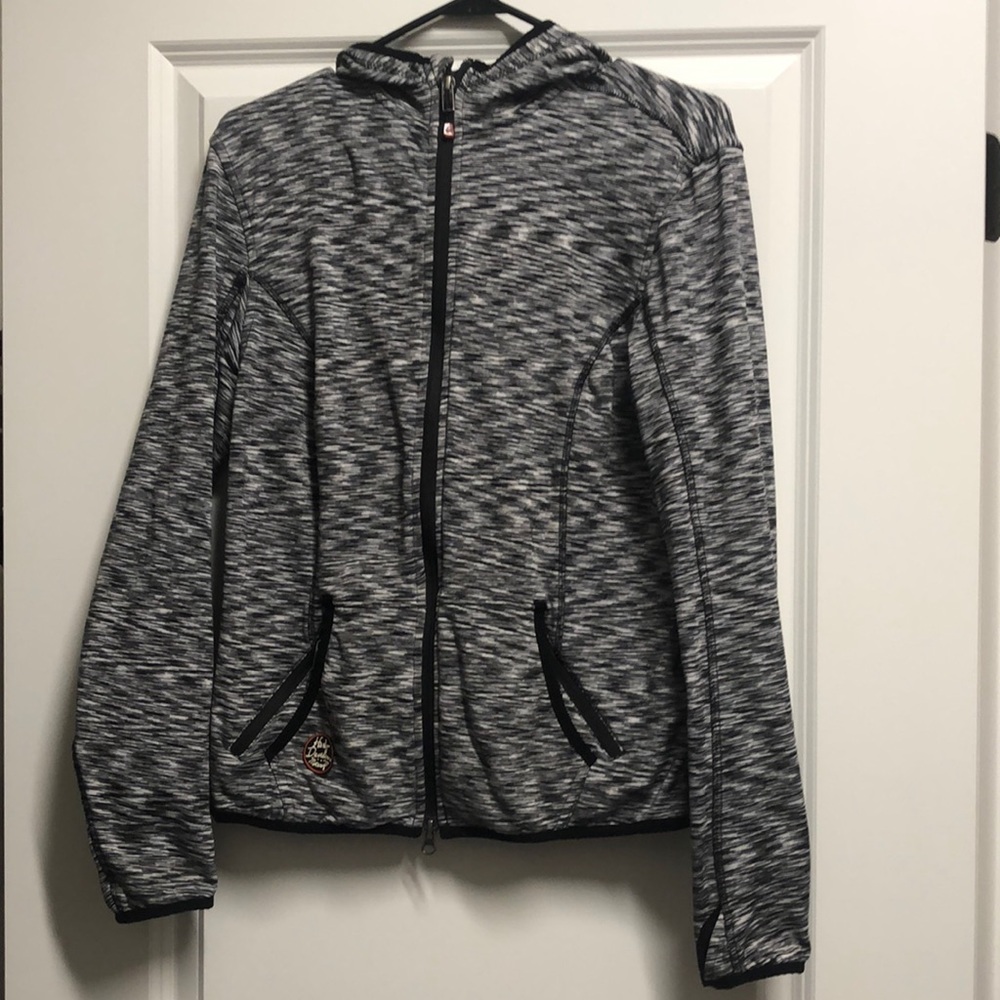 Womens Medium Harley Davidson Black & White Zip Up